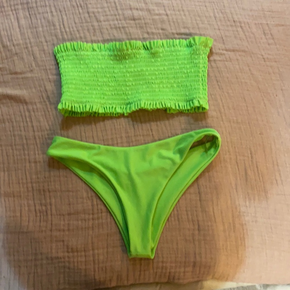 Neon green bikini set